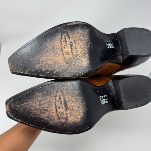 J.B. Dillion Brown with Turquoise Stitching Cowboy Boots - Picture 10 of 11